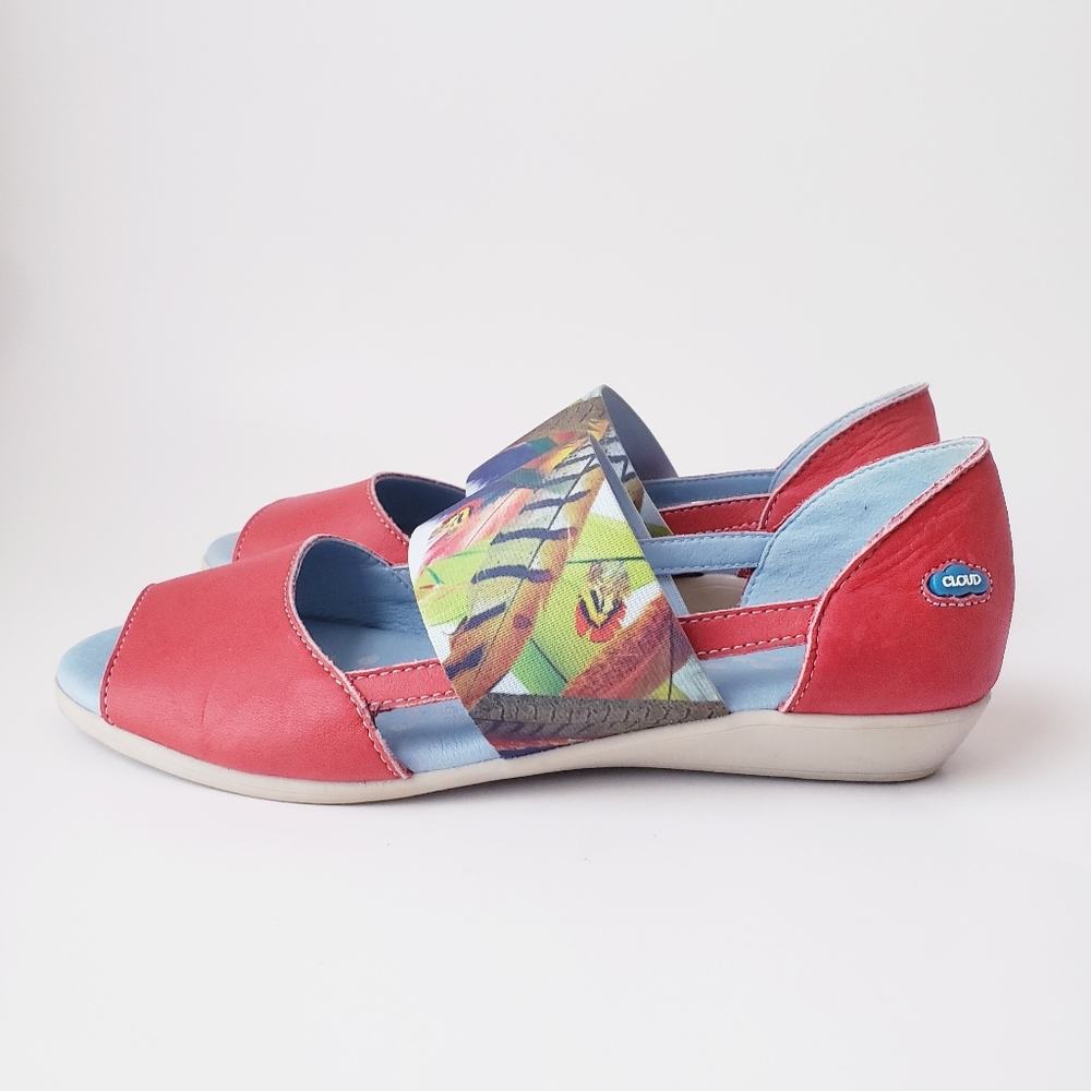 Cloud Red Safari Canary Leather Sandals